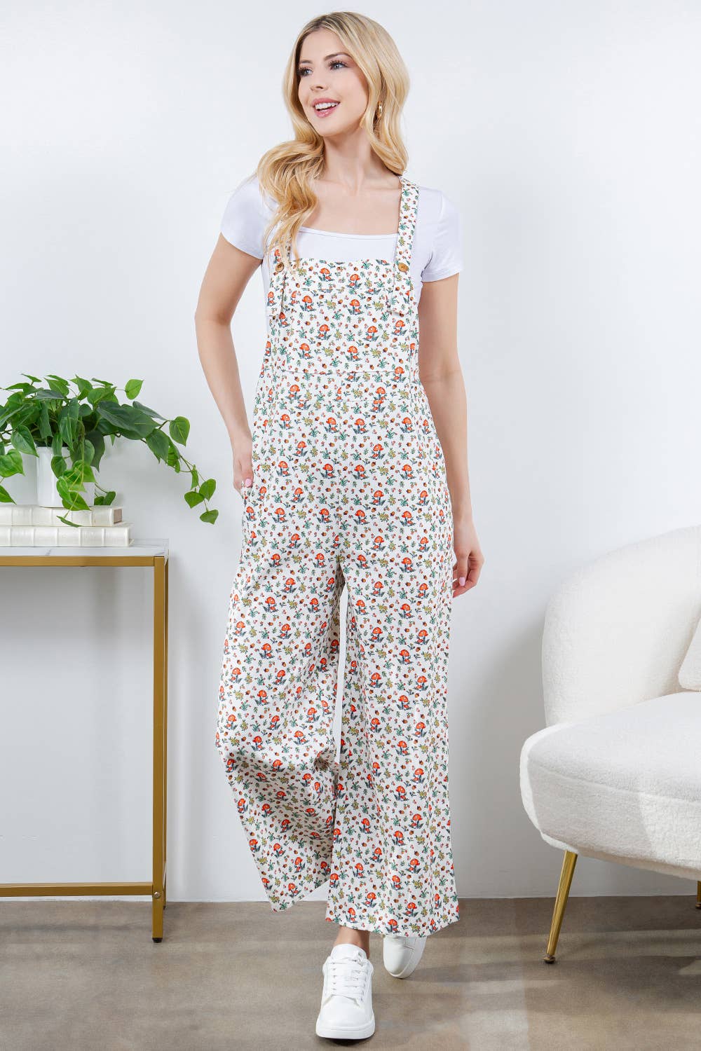 Clothing - Retro Mushroom Overall Jumpsuit
