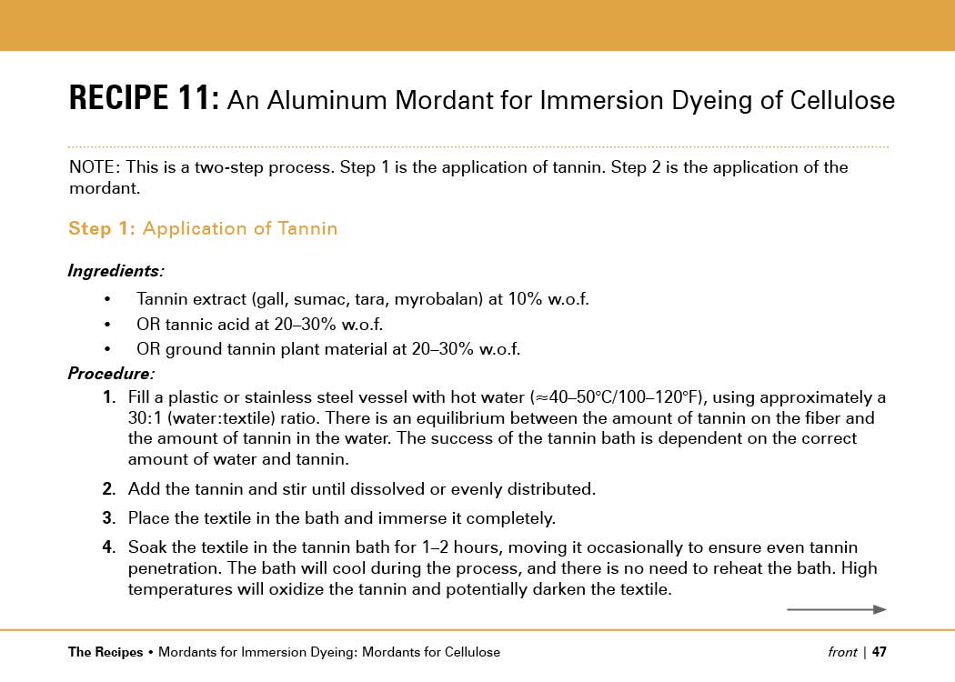 Book - The Studio Formulas Set for The Art & Science of Natural Dye